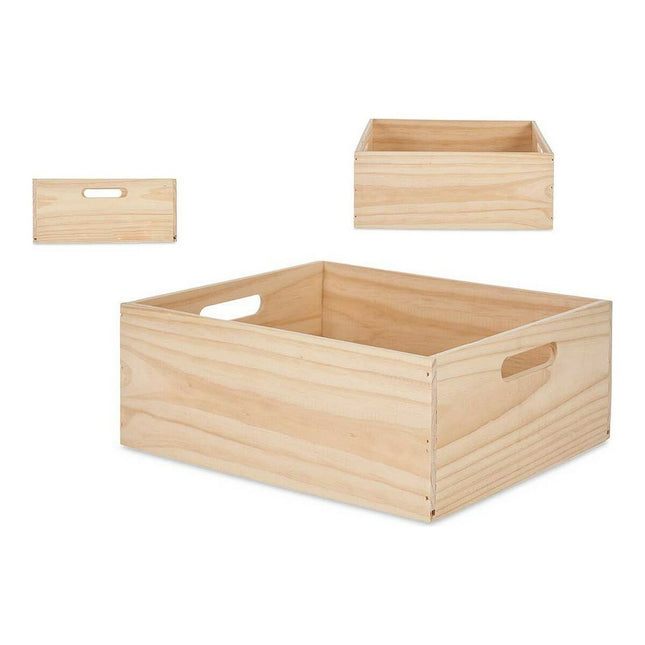 Aufbewahrungsbox Kiefernholz Naturbraun (31 x 14 x 36 cm)