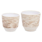 Blumentopfset Ø 20 cm Ø 25 cm 2 Stücke Weiß Beige aus Keramik