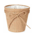 Blumentopf Schleife Braun Stoff Kunststoff (12,5 x 12 x 12,5 cm)