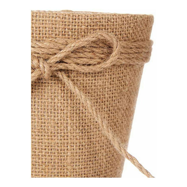 Blumentopf Schleife Braun Stoff Kunststoff (12,5 x 12 x 12,5 cm)
