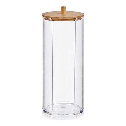 Veranstalter Wattetabs Braun Durchsichtig Bambus Methacrylat 7 x 19 x 7 cm