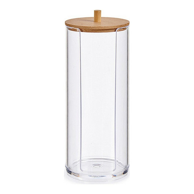 Veranstalter Wattetabs Braun Durchsichtig Bambus Methacrylat 7 x 19 x 7 cm