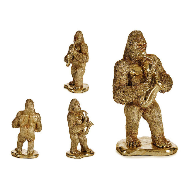 Deko-Figur Gorilla Gold Harz (18,5 x 38,8 x 22 cm)