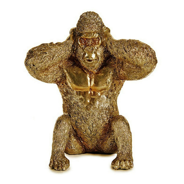 Deko-Figur Gorilla Gold Harz (10 x 18 x 17 cm)