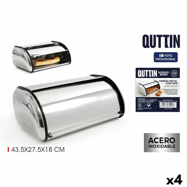 Brotkorb Quttin Metall 43,5 x 27,5 x 18 cm (4 Stück)