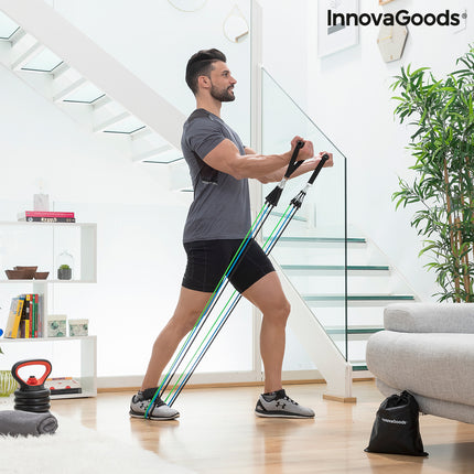 Satz regulierbaren Stretchbändern mit Accessoires und Übungsleitfaden InnovaGoods Tribainer (Restauriert A)