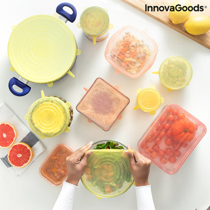 10-teiliges Set aus wiederverwendbaren und verstellbaren Küchendeckeln Lilyd InnovaGoods Silikon (10 Stücke) (Restauriert A)