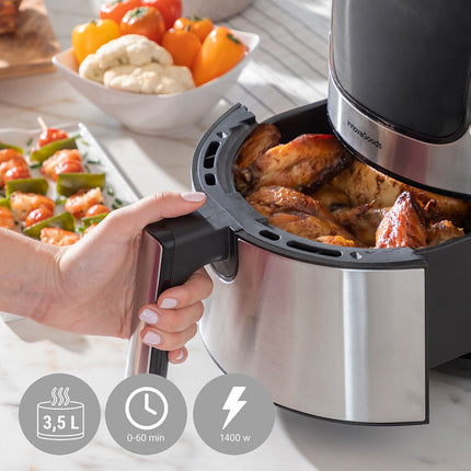 Fritteuse ohne Öl InnovaGoods Fryinn 3500 Schwarz Edelstahl 1400 W 3,5 L