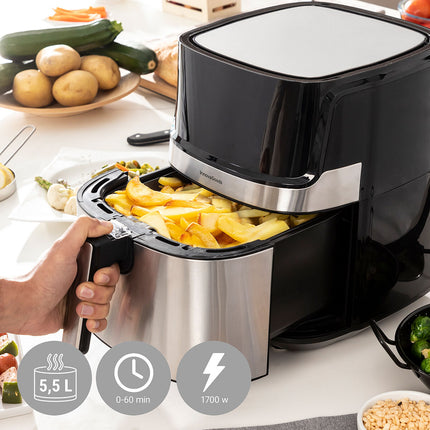Fritteuse ohne Öl InnovaGoods Fryinn Pro 5500 Schwarz Edelstahl 1700 W 5,5 L