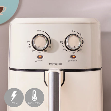 Fritteuse ohne Öl InnovaGoods Vynner Pro 5500 Edelstahl Creme 1700 W 5,5 L