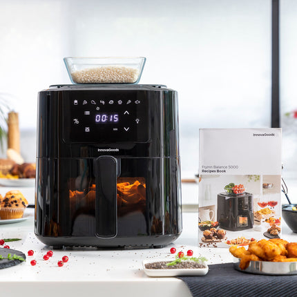Ölfreie Fritteuse mit Waage InnovaGoods Fryinn Balance 5000 Schwarz Edelstahl 1500 W 5 L