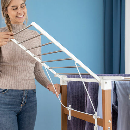 Vertikaler klappbarer Wäscheständer mit Rädern Dreeyl InnovaGoods 38 Stangen Weiß (Restauriert A)