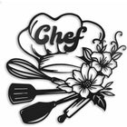 Wanddekoration Keluly Chef Schwarz Kohlenstoffstahl 43 x 31 x 13,5 cm