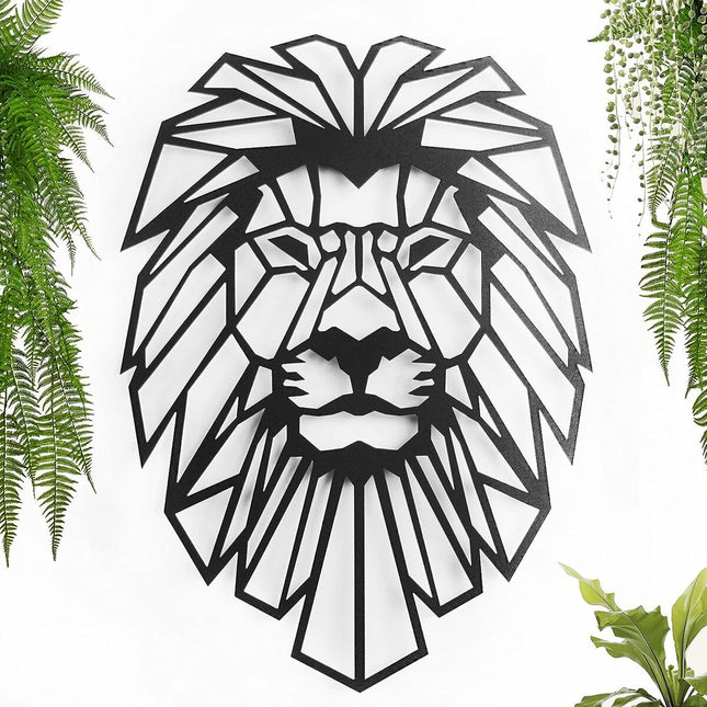 Wanddekoration Keluly Löwe Schwarz Kohlenstoffstahl 43 x 31 x 13,5 cm