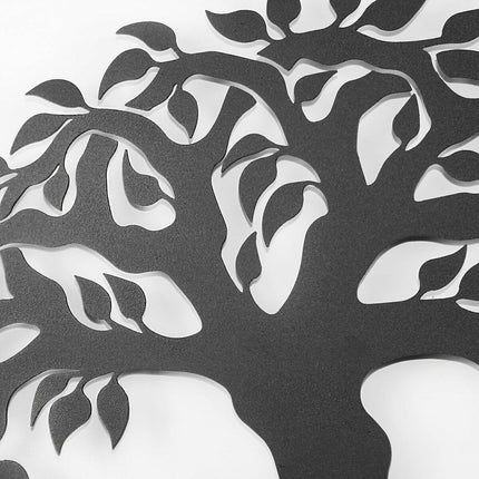 Wanddekoration Keluly Lebensbaum 31 x 31 cm Schwarz Kohlenstoffstahl