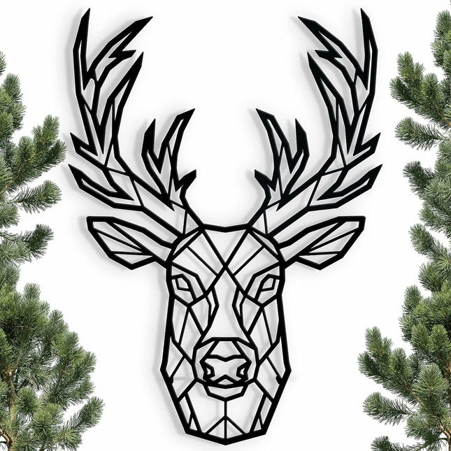 Wanddekoration Keluly Hirsch Schwarz Kohlenstoffstahl 43 x 31 x 13,5 cm