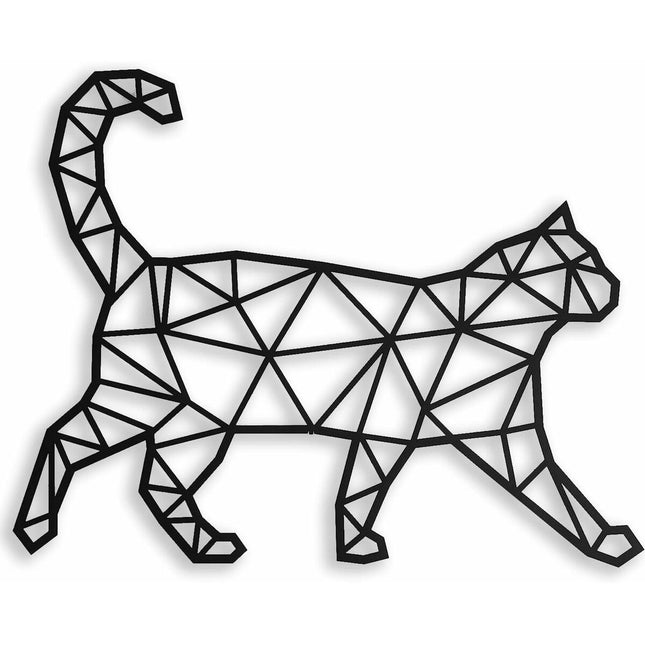 Wanddekoration Keluly Katze Schwarz Kohlenstoffstahl 43 x 31 x 13,5 cm