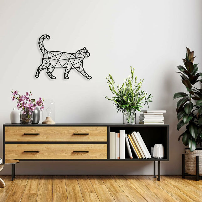 Wanddekoration Keluly Katze Schwarz Kohlenstoffstahl 43 x 31 x 13,5 cm