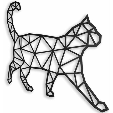 Wanddekoration Keluly Katze Schwarz Kohlenstoffstahl 43 x 31 x 13,5 cm