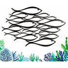 Wanddekoration Keluly Fische Schwarz Kohlenstoffstahl 43 x 31 x 13,5 cm