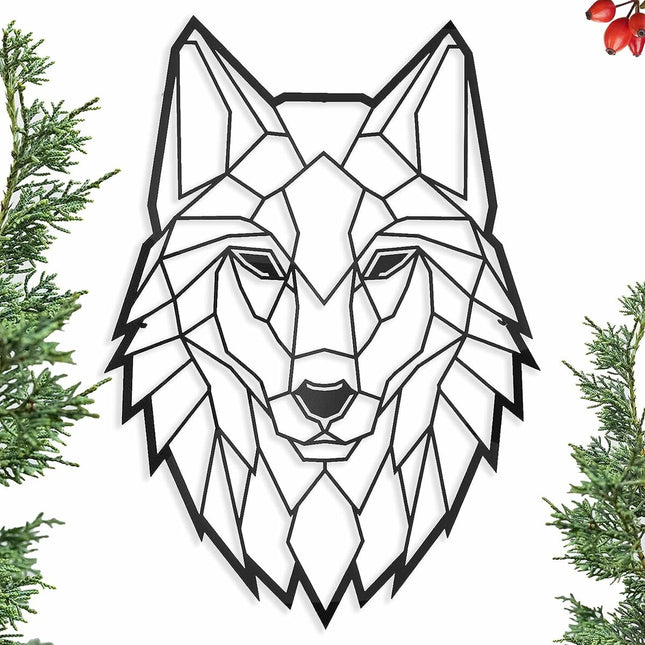 Wanddekoration Keluly Wolf Schwarz Kohlenstoffstahl 43 x 31 x 13,5 cm