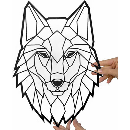 Wanddekoration Keluly Wolf Schwarz Kohlenstoffstahl 43 x 31 x 13,5 cm
