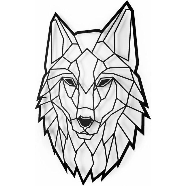 Wanddekoration Keluly Wolf Schwarz Kohlenstoffstahl 43 x 31 x 13,5 cm
