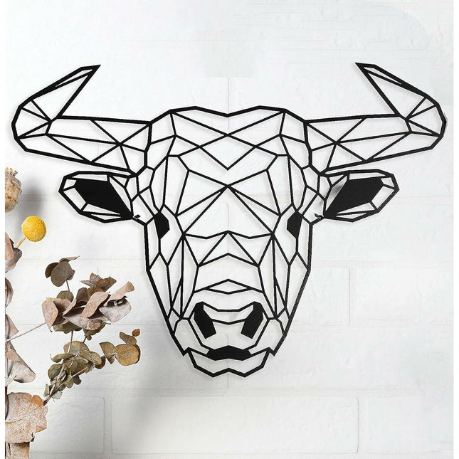 Wanddekoration Keluly Stier Schwarz Kohlenstoffstahl 43 x 31 x 13,5 cm
