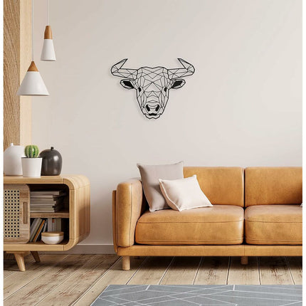 Wanddekoration Keluly Stier Schwarz Kohlenstoffstahl 43 x 31 x 13,5 cm