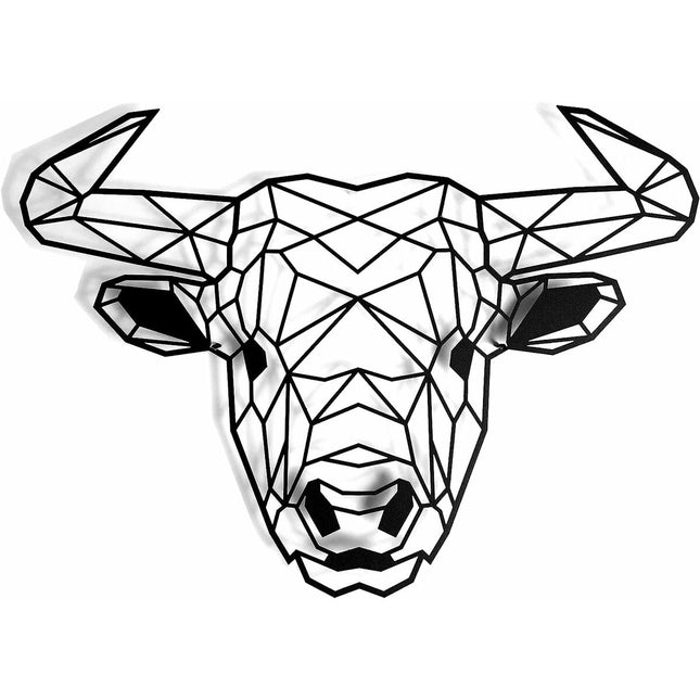 Wanddekoration Keluly Stier Schwarz Kohlenstoffstahl 43 x 31 x 13,5 cm