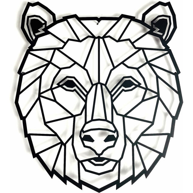 Wanddekoration Keluly Bär Schwarz Kohlenstoffstahl 43 x 31 x 13,5 cm