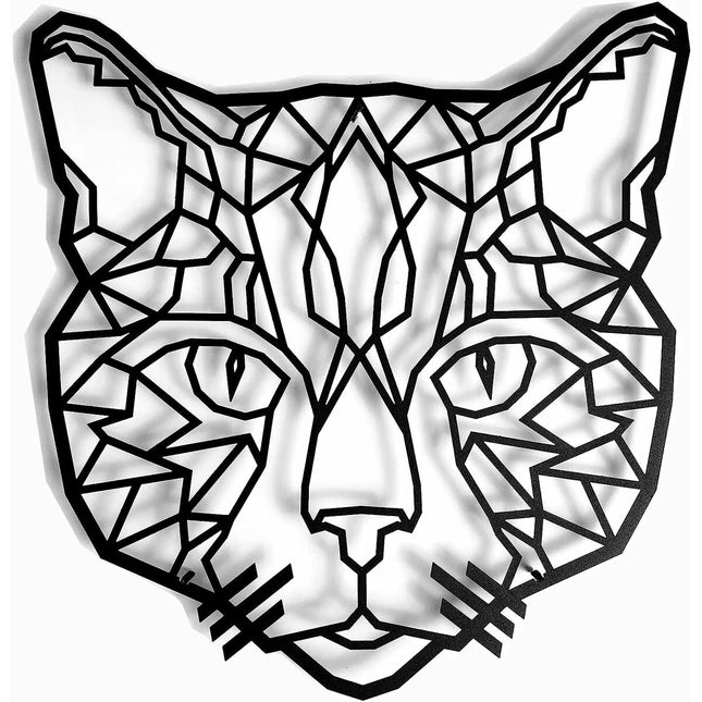 Wanddekoration Keluly Katze Schwarz Kohlenstoffstahl 43 x 31 x 13,5 cm