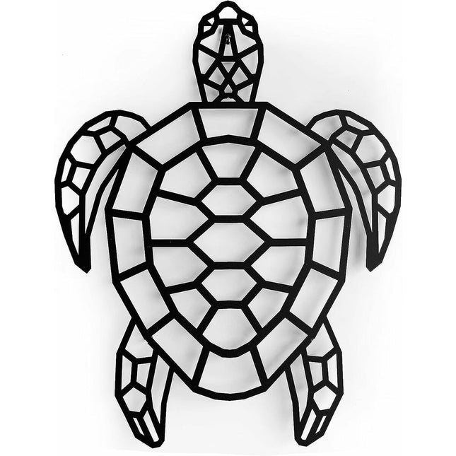 Wanddekoration Keluly Tortoise Schwarz Kohlenstoffstahl 43 x 31 x 13,5 cm