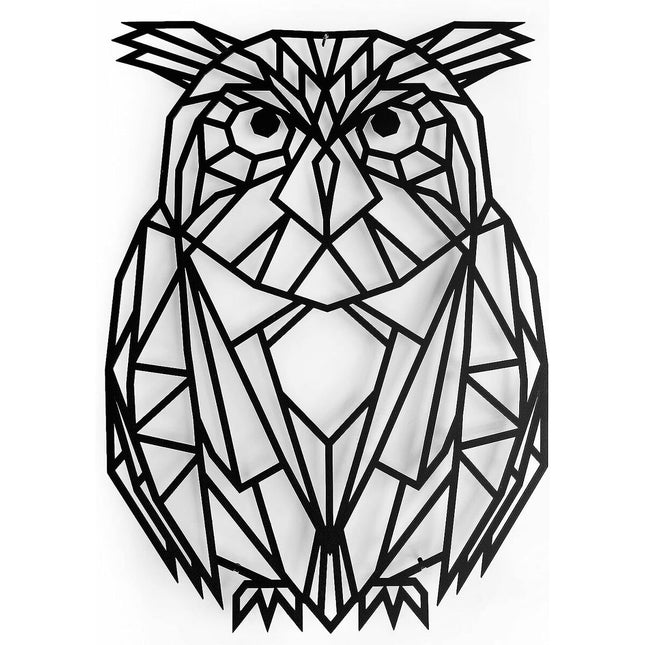 Wanddekoration Keluly Eule Schwarz Kohlenstoffstahl 43 x 31 x 13,5 cm