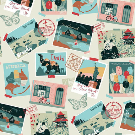 Bettdeckenbezug Cool Kids Postcard Reversibel Einzelmatratze (150 x 220 cm)