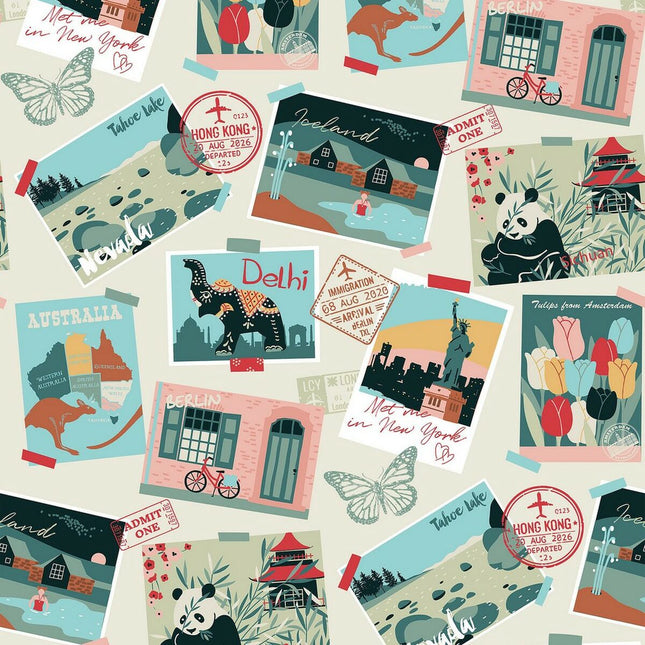 Steppdecke Cool Kids Postcards 200 x 260 cm