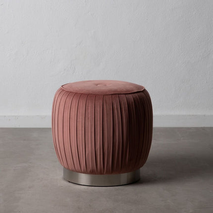 Puff synthetische Stoffe Rosa Holz 43 x 43 x 42 cm
