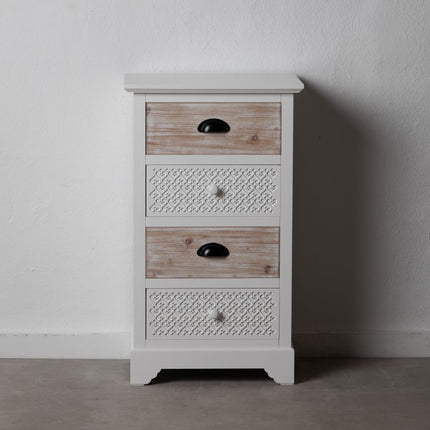 Schubladenschrank LOVE 45 x 33 x 77 cm Weiß Tannenholz