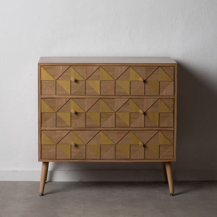 Schubladenschrank BONNARD 80 x 40 x 79,5 cm natürlich Gold Holz