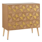 Schubladenschrank BONNARD 80 x 40 x 79,5 cm natürlich Gold Holz