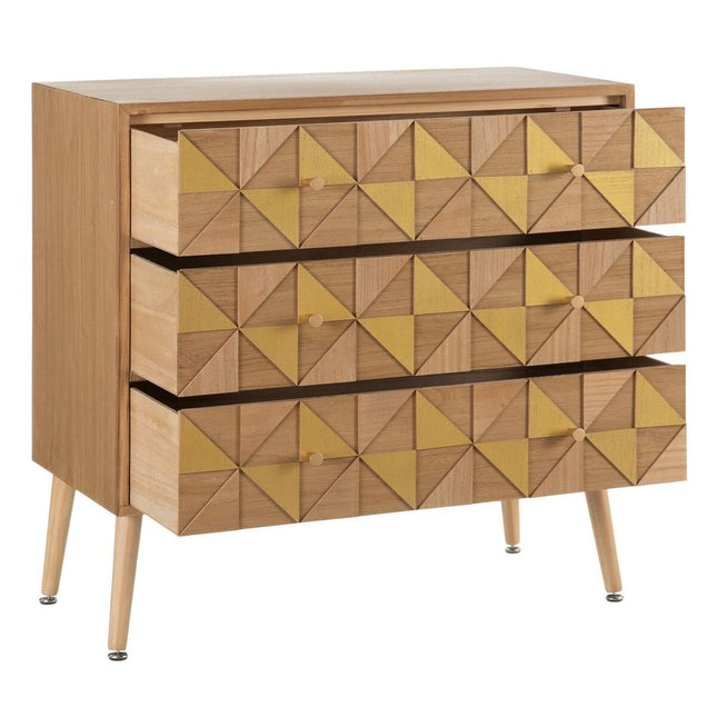 Schubladenschrank BONNARD 80 x 40 x 79,5 cm natürlich Gold Holz