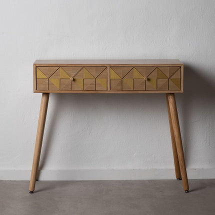 Schreibtisch BONNARD 89 x 30 x 78,5 cm natürlich Gold Holz