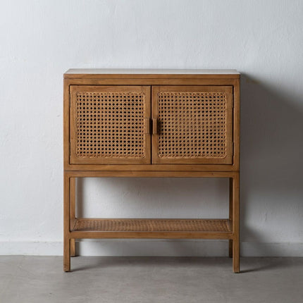Anrichte BATARI 80 x 40 x 90 cm natürlich Holz Rattan