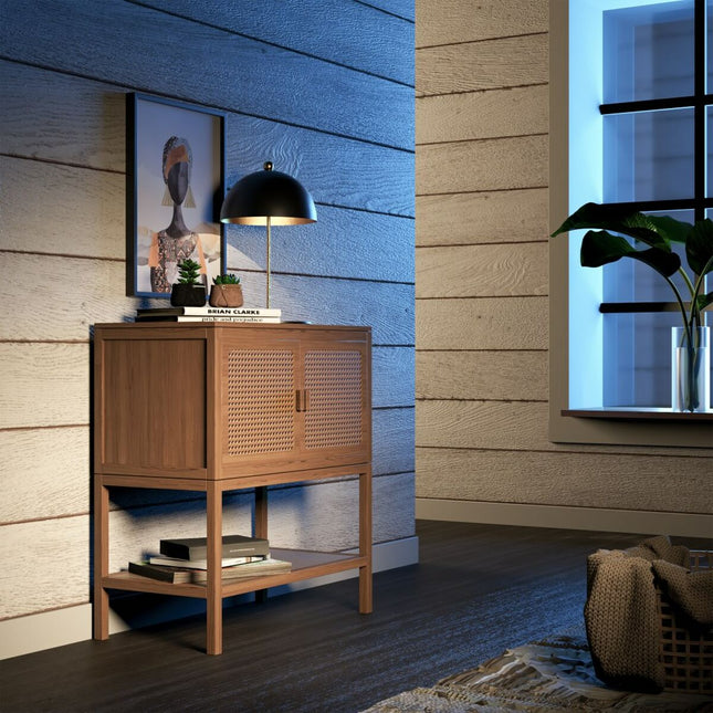 Anrichte BATARI 80 x 40 x 90 cm natürlich Holz Rattan