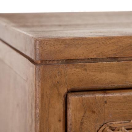 Anrichte BATARI 80 x 40 x 90 cm natürlich Holz Rattan