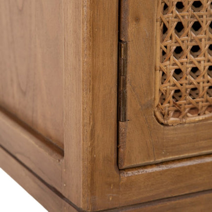 Anrichte BATARI 80 x 40 x 90 cm natürlich Holz Rattan