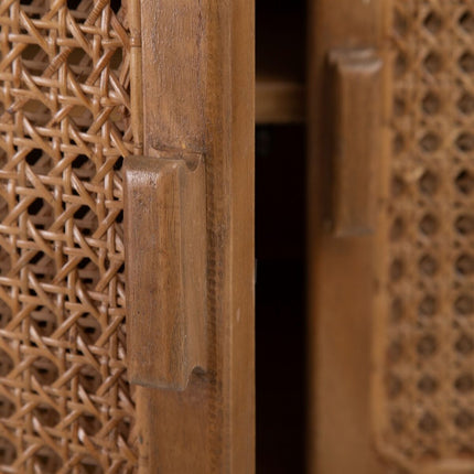 Anrichte BATARI 80 x 40 x 90 cm natürlich Holz Rattan