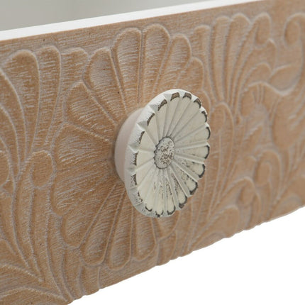 Schubladenschrank KLEE natürlich Kiefernholz Weiß 100 x 40 x 80 cm