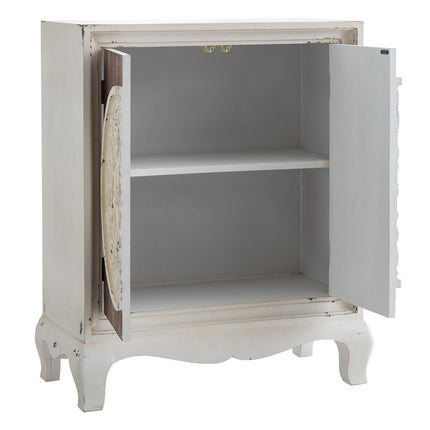 Schrank NATURE 79 x 40 x 96 cm natürlich Weiß Tannenholz Holz MDF