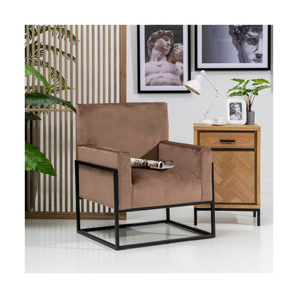 Sessel 74 x 67 x 87,5 cm synthetische Stoffe Metall Taupe